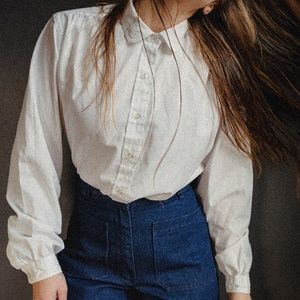 Vintage L.L. Bean Peter Pan Collar Button Up Shirt